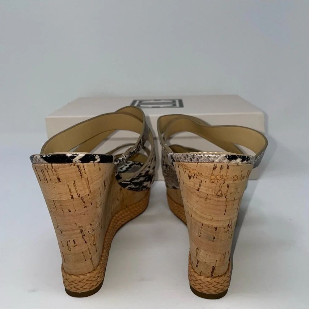 Ivanka Trump | Faux Snake Skin Open Toe Wedge Womens Size